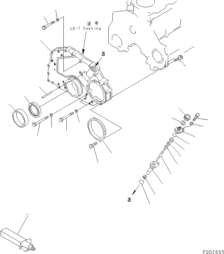 Схема запчастей Komatsu 6D125-1AB-EW - ПЕРЕДН. COVER(№799-) ДВИГАТЕЛЬ