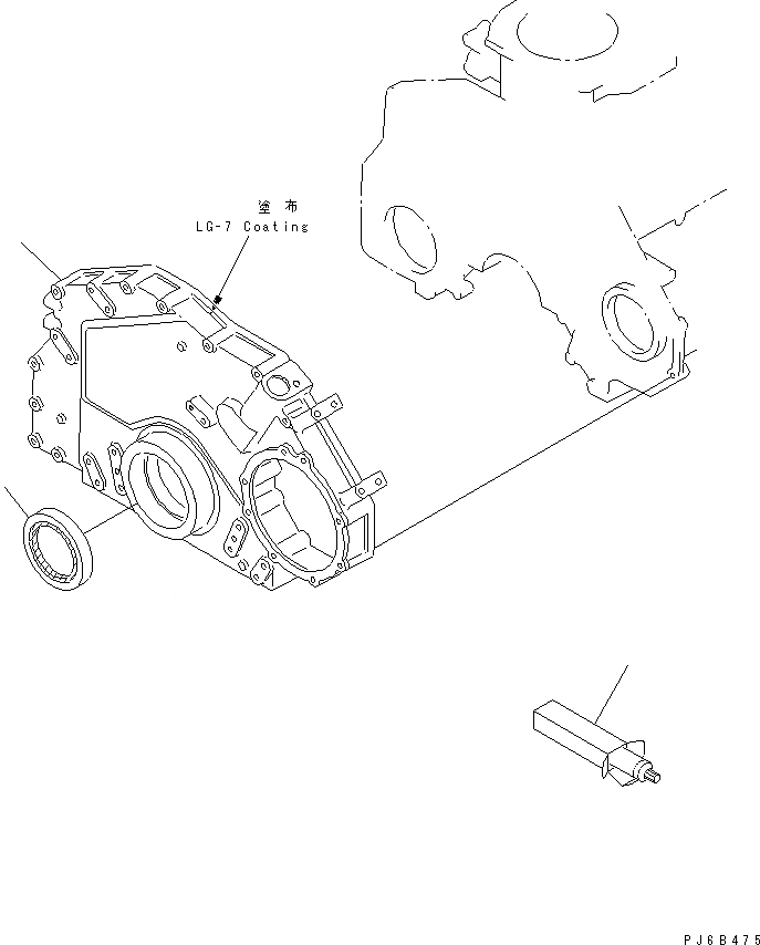 Схема запчастей Komatsu 6D125E-2E - ПЕРЕДН. COVER(№779-) ДВИГАТЕЛЬ