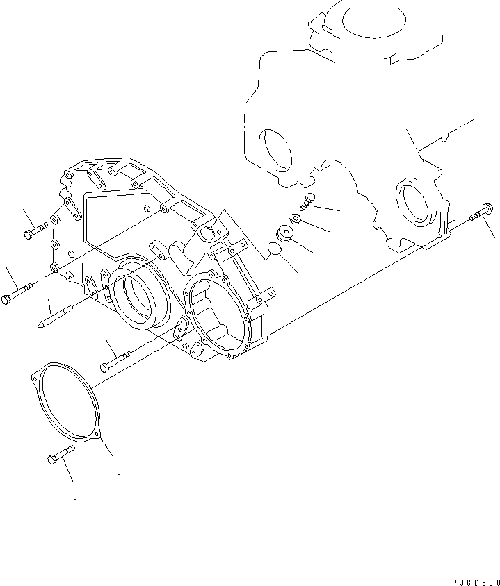 Схема запчастей Komatsu 6D125E-2D-5 - ПЕРЕДН. КРЫШКАКРЕПЛЕНИЕ(№778-) ДВИГАТЕЛЬ