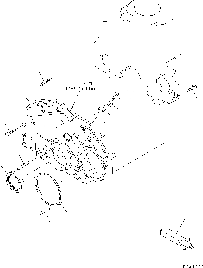 Схема запчастей Komatsu 6D125E-2G-5 - ПЕРЕДН. COVER(№-777) ДВИГАТЕЛЬ