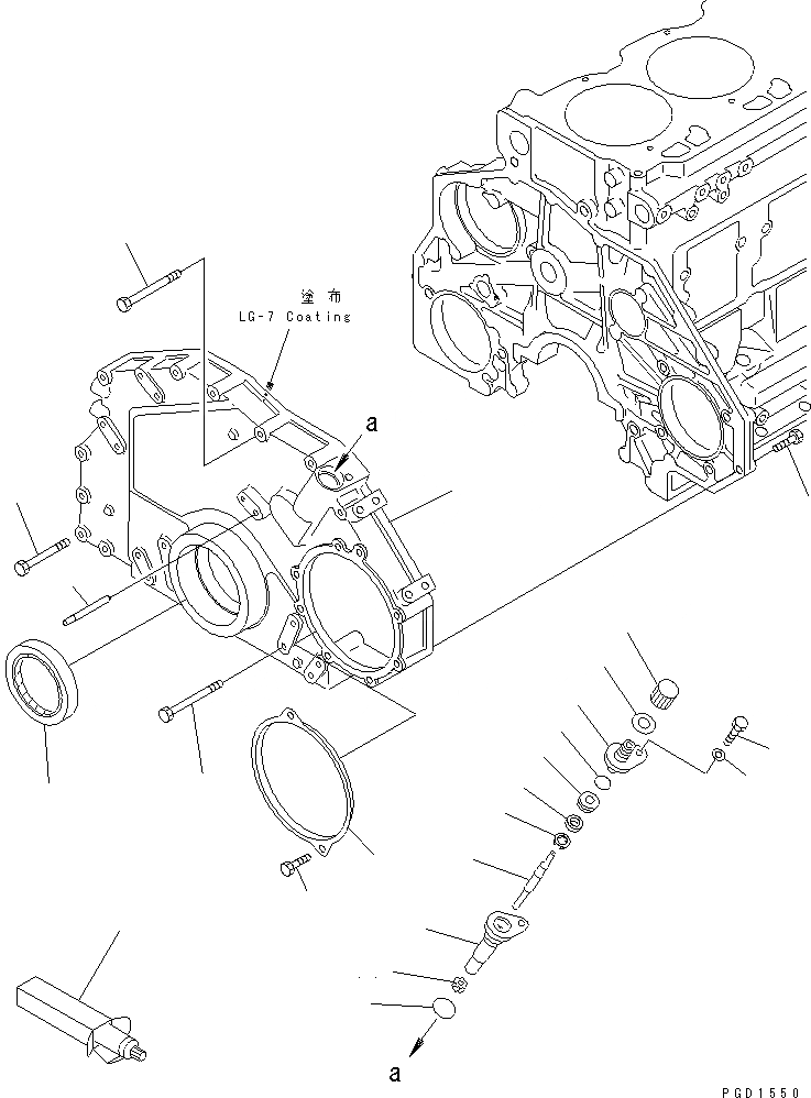 Схема запчастей Komatsu 6D125E-2J-5 - ПЕРЕДН. COVER(№8-777) ДВИГАТЕЛЬ