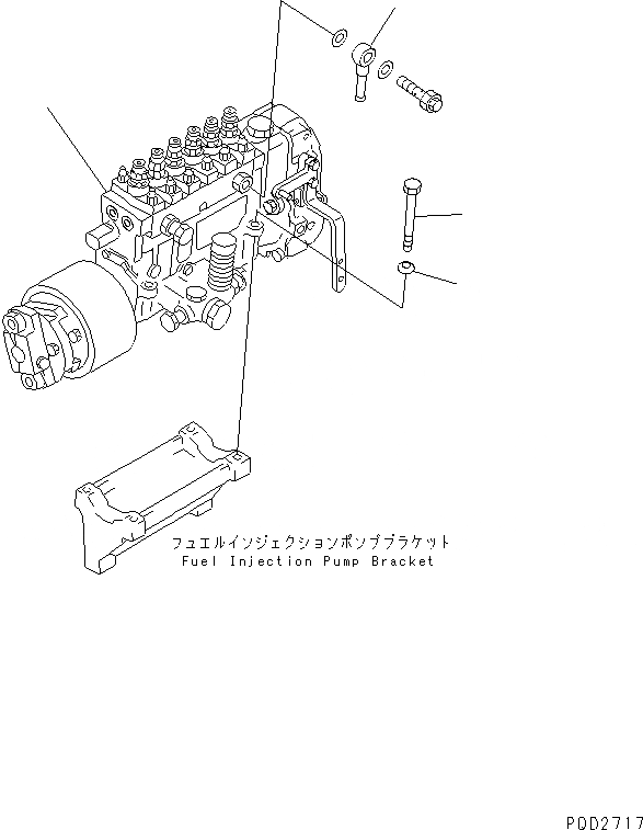 Схема запчастей Komatsu 6D125E-2J-5 - КРЕПЛЕНИЕ ТОПЛ. НАСОСА(№8-) ДВИГАТЕЛЬ