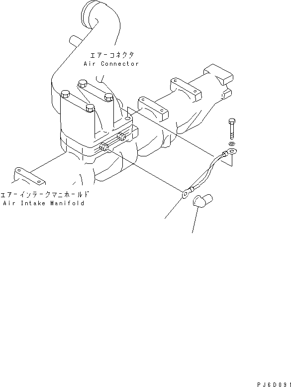 Схема запчастей Komatsu 6D125E-2J-5 - ВЫКЛЮЧАТЕЛЬ ПОДОГРЕВАТЕЛЯ(№887-) ДВИГАТЕЛЬ