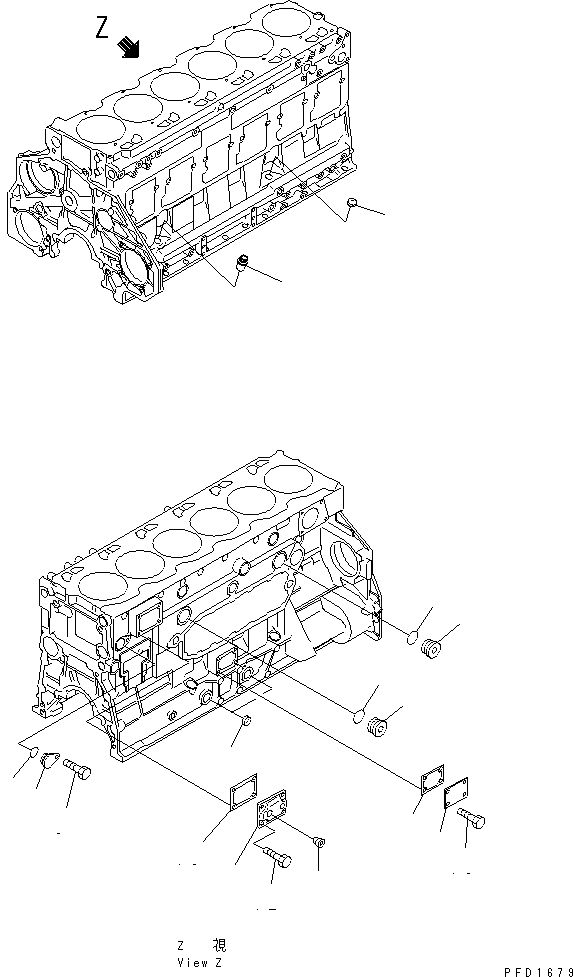 Схема запчастей Komatsu 6D125E-2A-45 - БЛОК ЦИЛИНДРОВ (/) (МОРОЗОУСТОЙЧИВ. СПЕЦИФИКАЦИЯ.) (--40C)(№9-779) ДВИГАТЕЛЬ