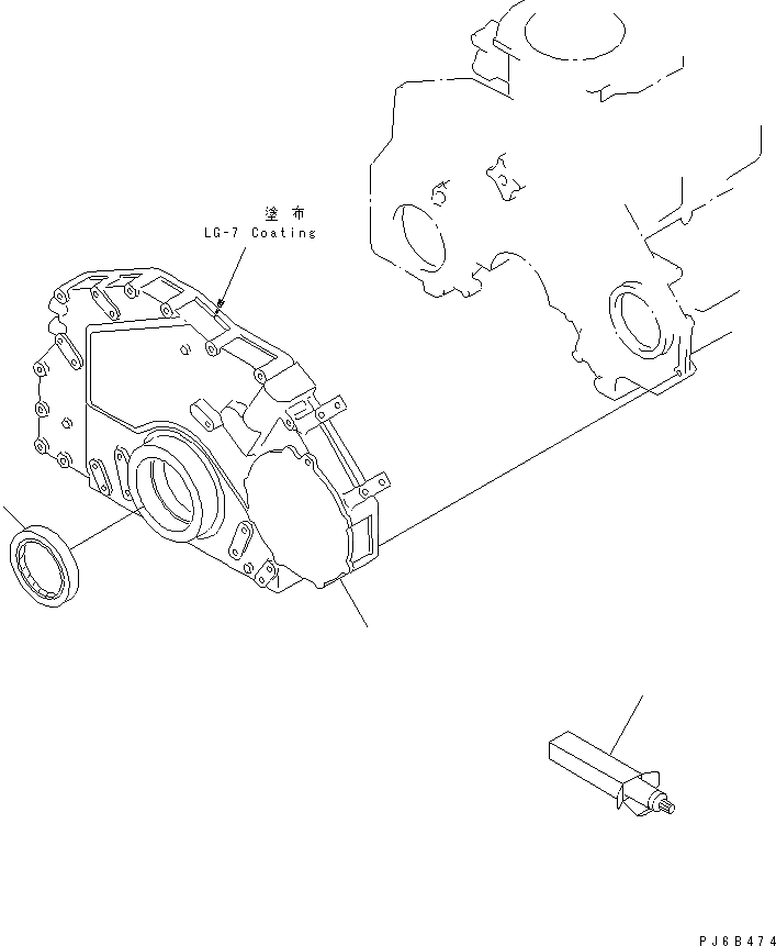 Схема запчастей Komatsu 6D125E-2A-45 - ПЕРЕДН. COVER(№79-) ДВИГАТЕЛЬ