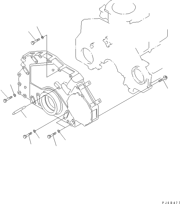 Схема запчастей Komatsu 6D125E-2A-45 - ПЕРЕДН. КРЫШКАКРЕПЛЕНИЕ(№79-) ДВИГАТЕЛЬ