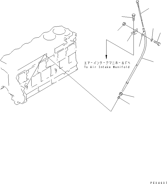 Схема запчастей Komatsu 6D125E-2F-5 - МАСЛ. ЩУП(№-) ДВИГАТЕЛЬ