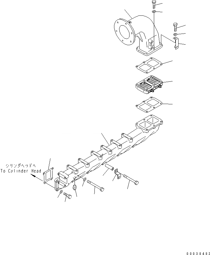 Схема запчастей Komatsu 6D125E-2A-5 - ТРУБОПРОВОД ВПУСКА ВОЗДУХА(№8-) ДВИГАТЕЛЬ