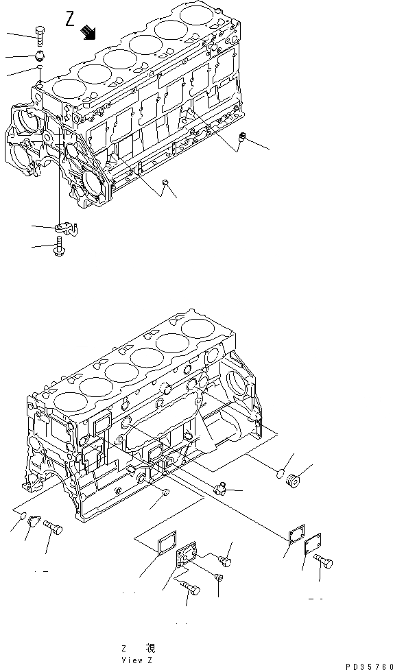 Схема запчастей Komatsu 6D125E-2A-5 - БЛОК ЦИЛИНДРОВ (/) (СПЕЦ-Я ДЛЯ БОЛЬШИХ ВЫСОТ.)(№779-788) ДВИГАТЕЛЬ