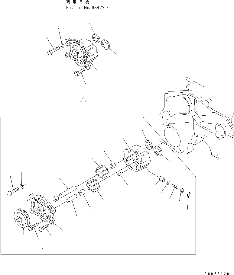 Схема запчастей Komatsu 6D125E-2A-5 - МАСЛ. НАСОС(№779-) ДВИГАТЕЛЬ