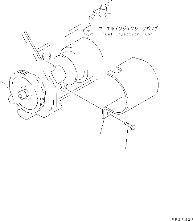 Схема запчастей Komatsu 6D125E-2A-5 - ЗАЩИТА (ДЛЯ ПРИВОД ТОПЛ. НАСОСА)(№89-) ДВИГАТЕЛЬ