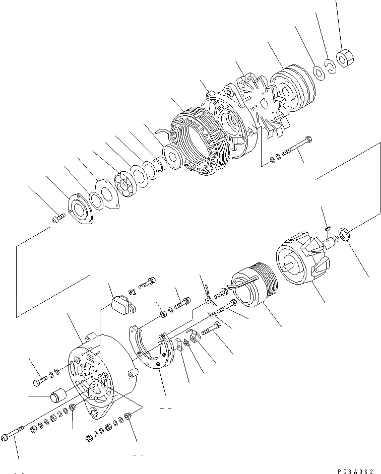 Схема запчастей Komatsu 6D140-1A - ГЕНЕРАТОР (A) ЭЛЕКТРИКА