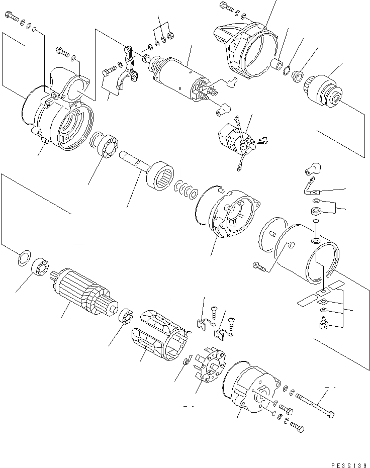 Схема запчастей Komatsu 6D95L-1B - СТАРТЕР (.KW)(№-7) ЭЛЕКТРИКА