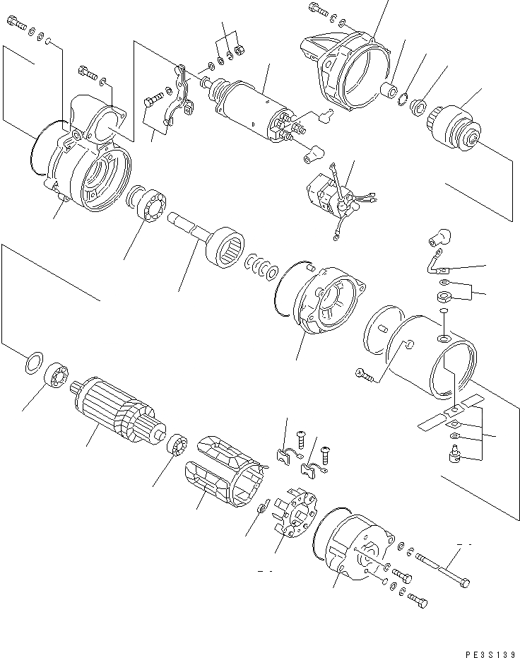 Схема запчастей Komatsu 6D95L-1A - СТАРТЕР (.KW)(№-7) ЭЛЕКТРИКА