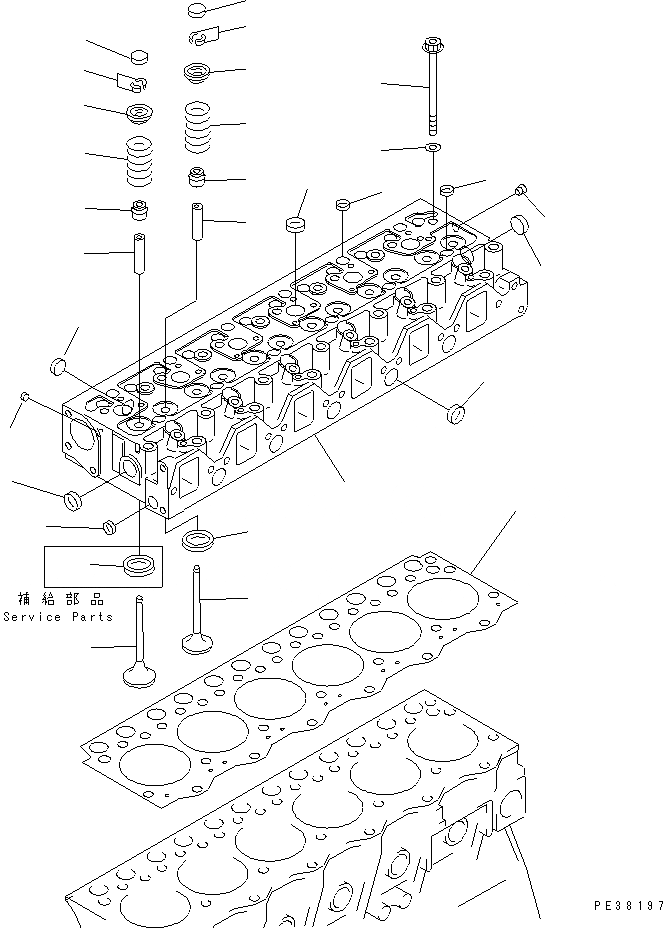 Схема запчастей Komatsu 6D95L-1AC-P - ГОЛОВКА ЦИЛИНДРОВ ДВИГАТЕЛЬ