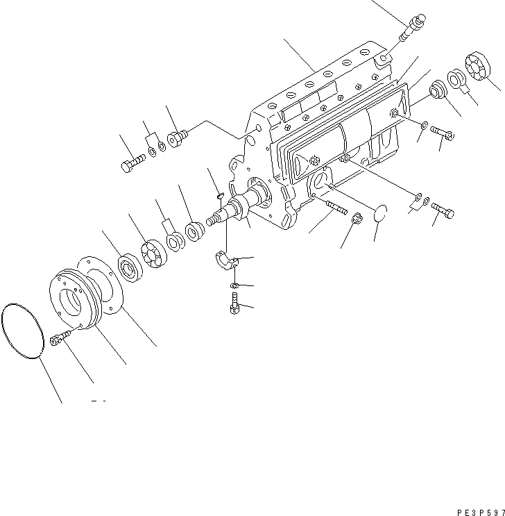 Схема запчастей Komatsu 6D95L-1AC-P - ТОПЛ. НАСОС (НАСОС) (/) (БЕЗ СТОП МОТОР)      (ВНУТР. ЧАСТИ)(№-) ДВИГАТЕЛЬ