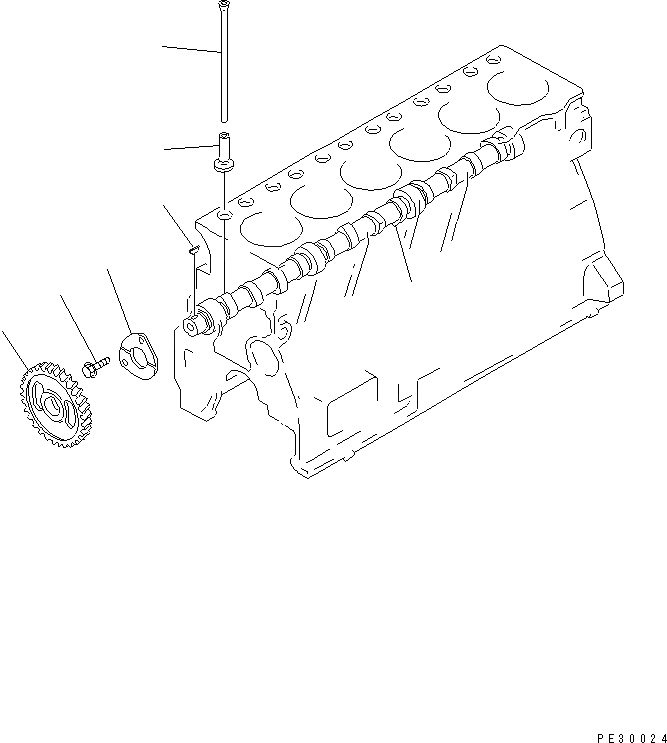 Схема запчастей Komatsu 6D95L-1AF - РАСПРЕДВАЛ И ТОЛКАТЕЛЬ(№9-) ДВИГАТЕЛЬ