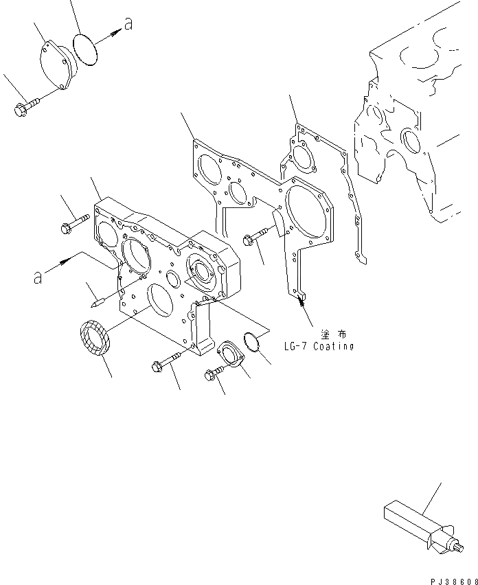 Схема запчастей Komatsu 6D95L-1AC-TC - ПЕРЕДН. COVER ДВИГАТЕЛЬ