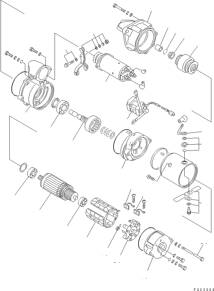 Схема запчастей Komatsu 6D95L-1AC-TC - СТАРТЕР (.KW) (ВНУТР. ЧАСТИ)(№-) ДВИГАТЕЛЬ