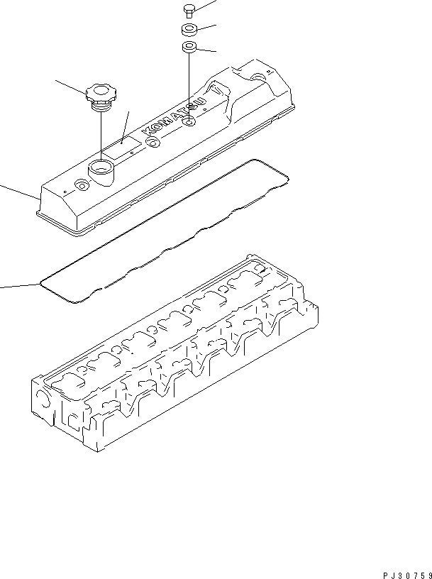 Схема запчастей Komatsu 6D95L-1L-WR - ГОЛОВКА ЦИЛИНДРОВ COVER ГОЛОВКА ЦИЛИНДРОВ