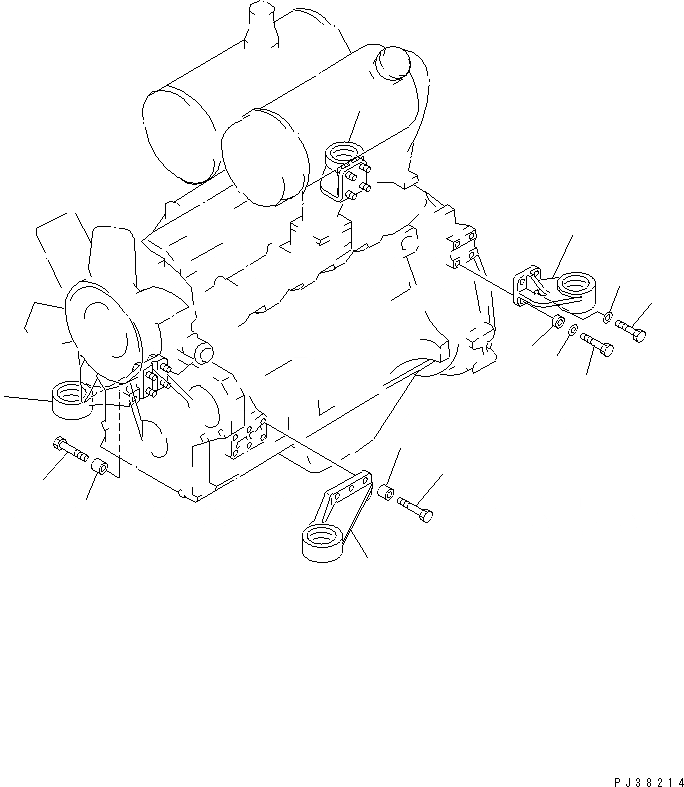 Схема запчастей Komatsu 6D95L-1AC-TM - КРЕПЛЕНИЕ ДВИГАТЕЛЯ ДВИГАТЕЛЬ