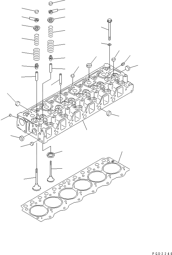 Схема запчастей Komatsu 6D95L-1HH - ГОЛОВКА ЦИЛИНДРОВ(№9-) ДВИГАТЕЛЬ