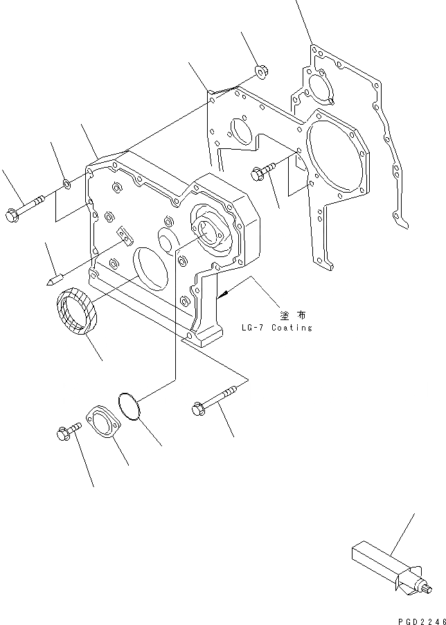 Схема запчастей Komatsu 6D95L-1HH - ПЕРЕДН. COVER(№9-) ДВИГАТЕЛЬ