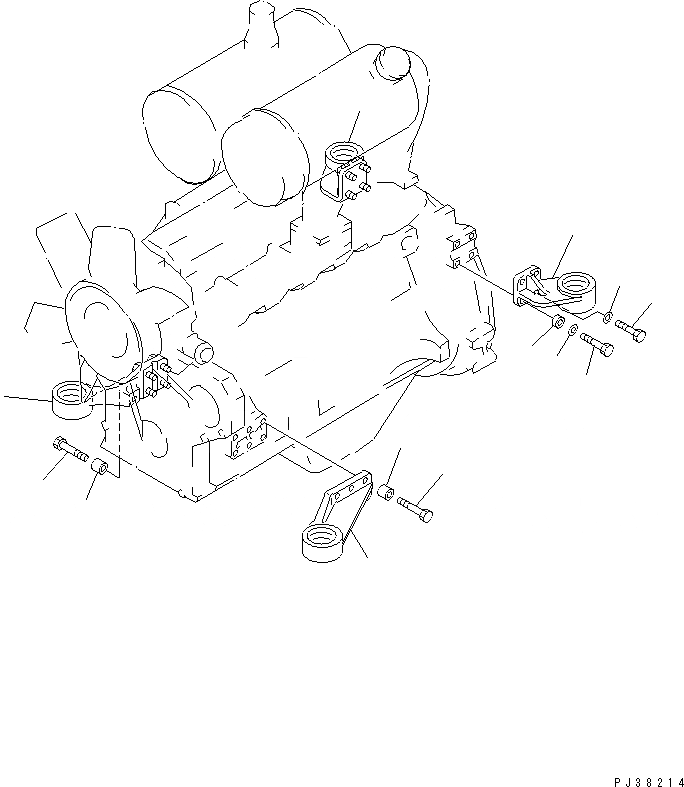 Схема запчастей Komatsu 2D68E-N3A - КРЕПЛЕНИЕ ДВИГАТЕЛЯ 