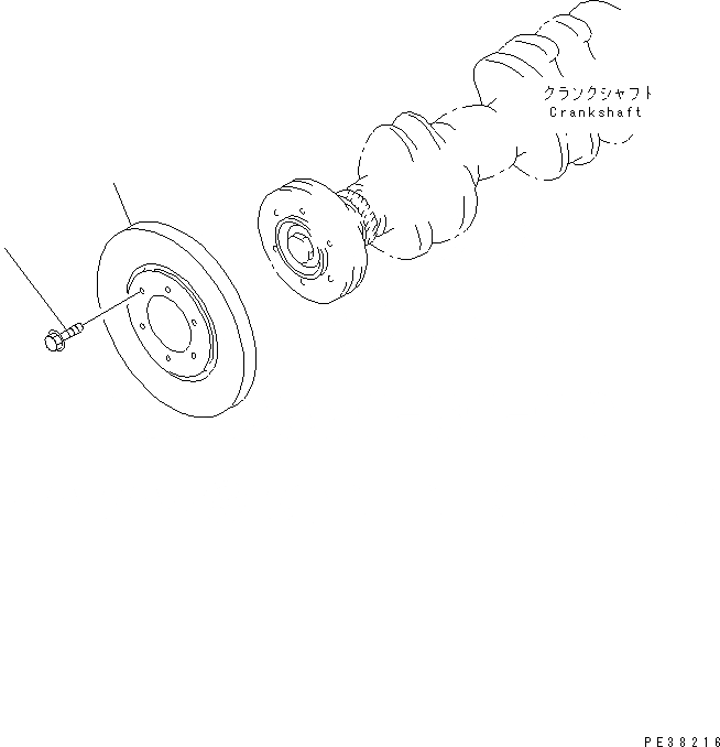 Схема запчастей Komatsu 2D68E-N3A - ДЕМПФЕР 