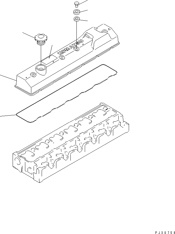 Схема запчастей Komatsu 6D95L-1L - ГОЛОВКА ЦИЛИНДРОВ COVER ГОЛОВКА ЦИЛИНДРОВ