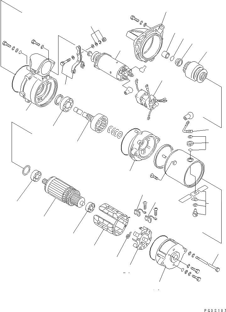 Схема запчастей Komatsu 6D95L-1L - СТАРТЕР (.KW)(№97-) ЭЛЕКТРИКА