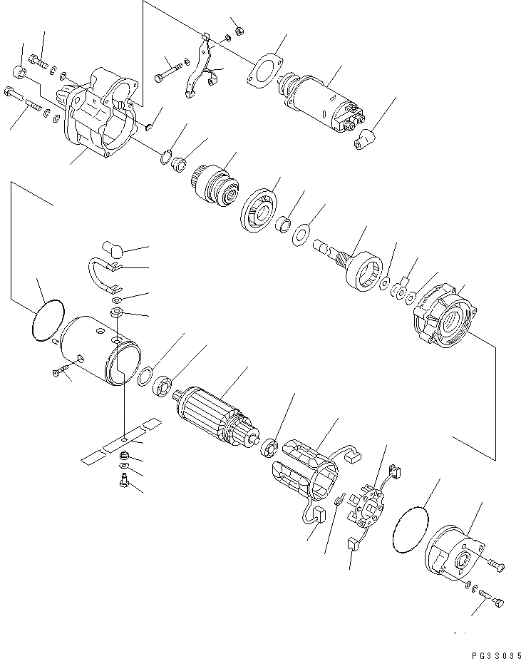 Схема запчастей Komatsu 6D95L-1V-B - СТАРТЕР (.8KW) ЭЛЕКТРИКА