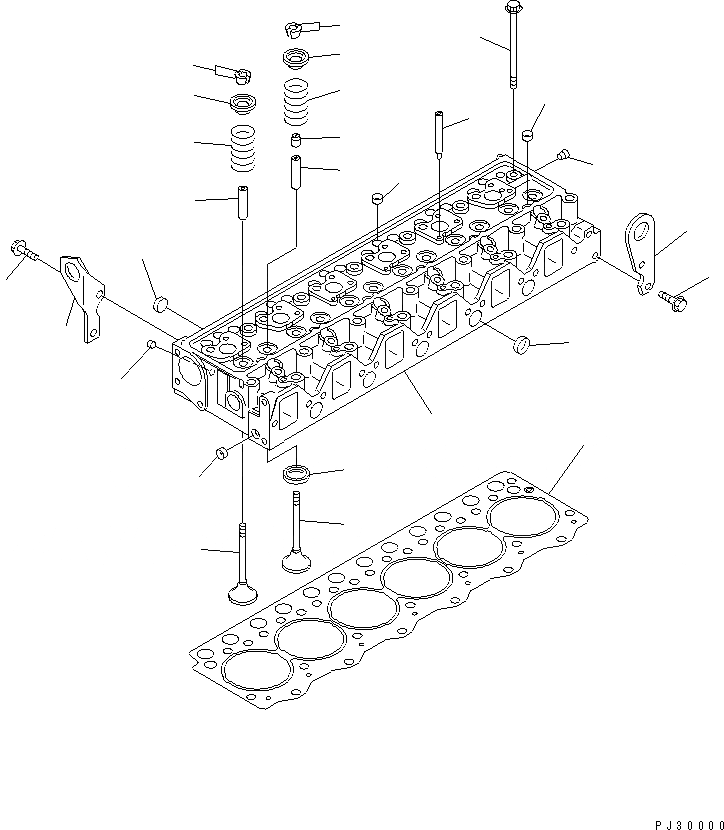 Схема запчастей Komatsu 6D95L-1U - ГОЛОВКА ЦИЛИНДРОВ ГОЛОВКА ЦИЛИНДРОВ