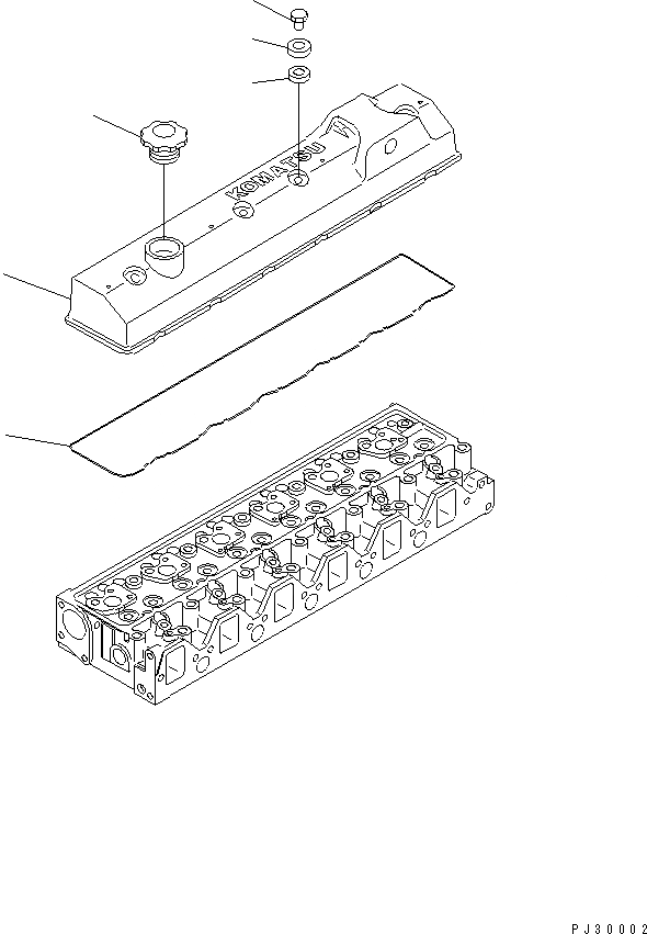 Схема запчастей Komatsu 6D95L-1U - ГОЛОВКА ЦИЛИНДРОВ COVER ГОЛОВКА ЦИЛИНДРОВ