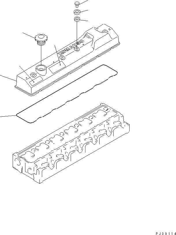 Схема запчастей Komatsu 6D95L-1A - ГОЛОВКА ЦИЛИНДРОВ COVER ГОЛОВКА ЦИЛИНДРОВ