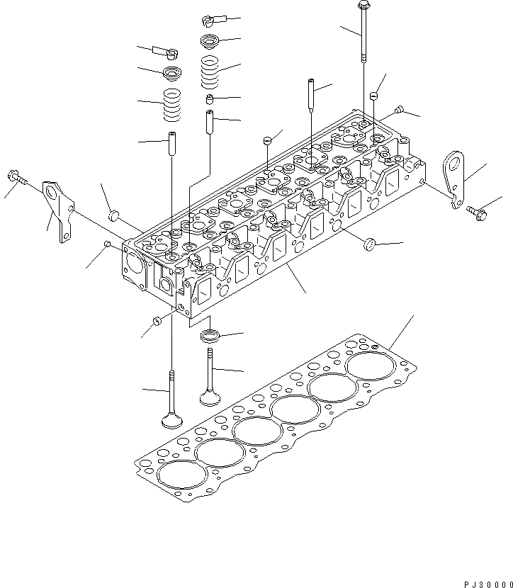 Схема запчастей Komatsu 6D95L-1V - ГОЛОВКА ЦИЛИНДРОВ ГОЛОВКА ЦИЛИНДРОВ