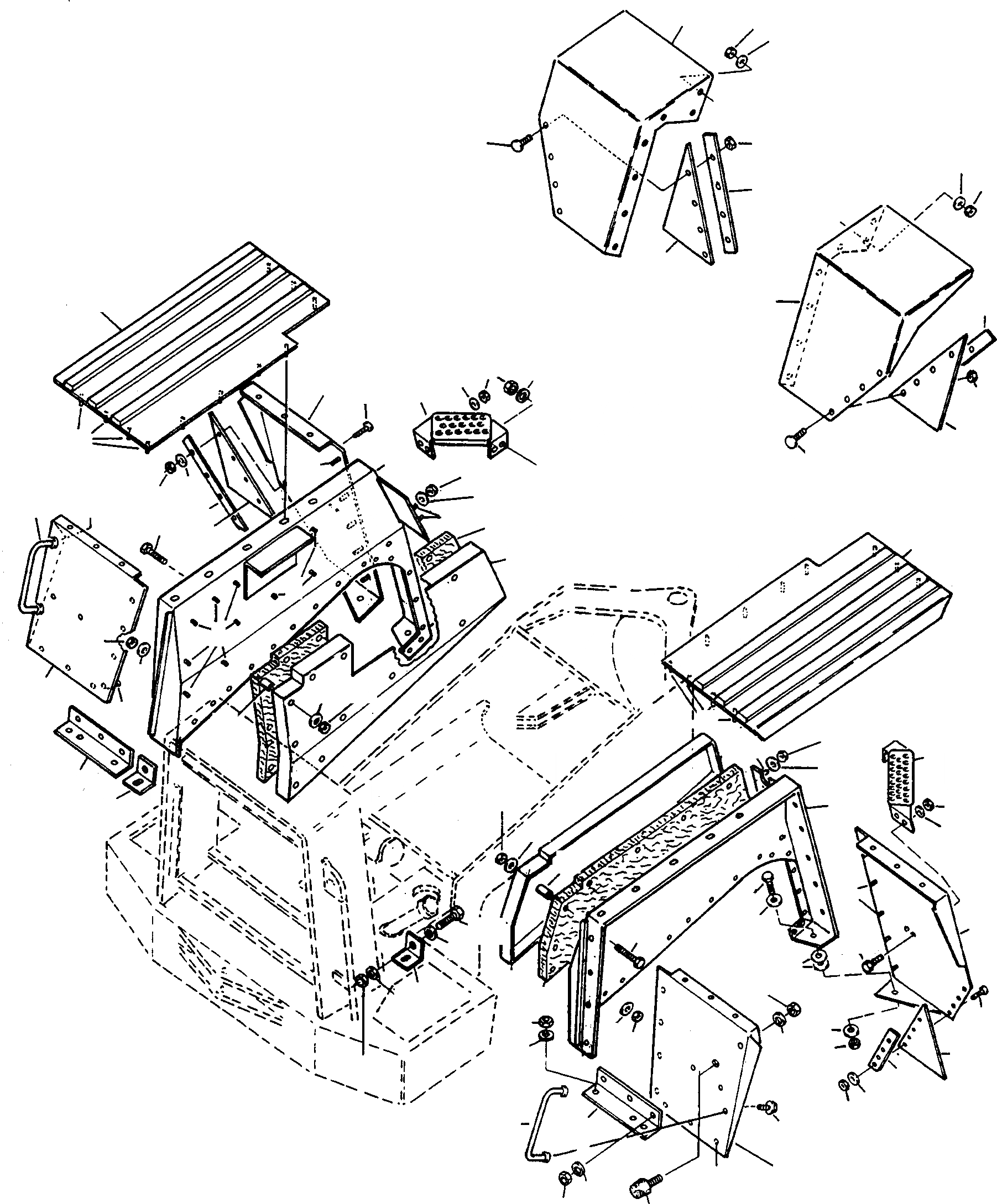 Схема запчастей Komatsu 70E - КРЫЛО ШАССИ И SUPERSTRUCTURE