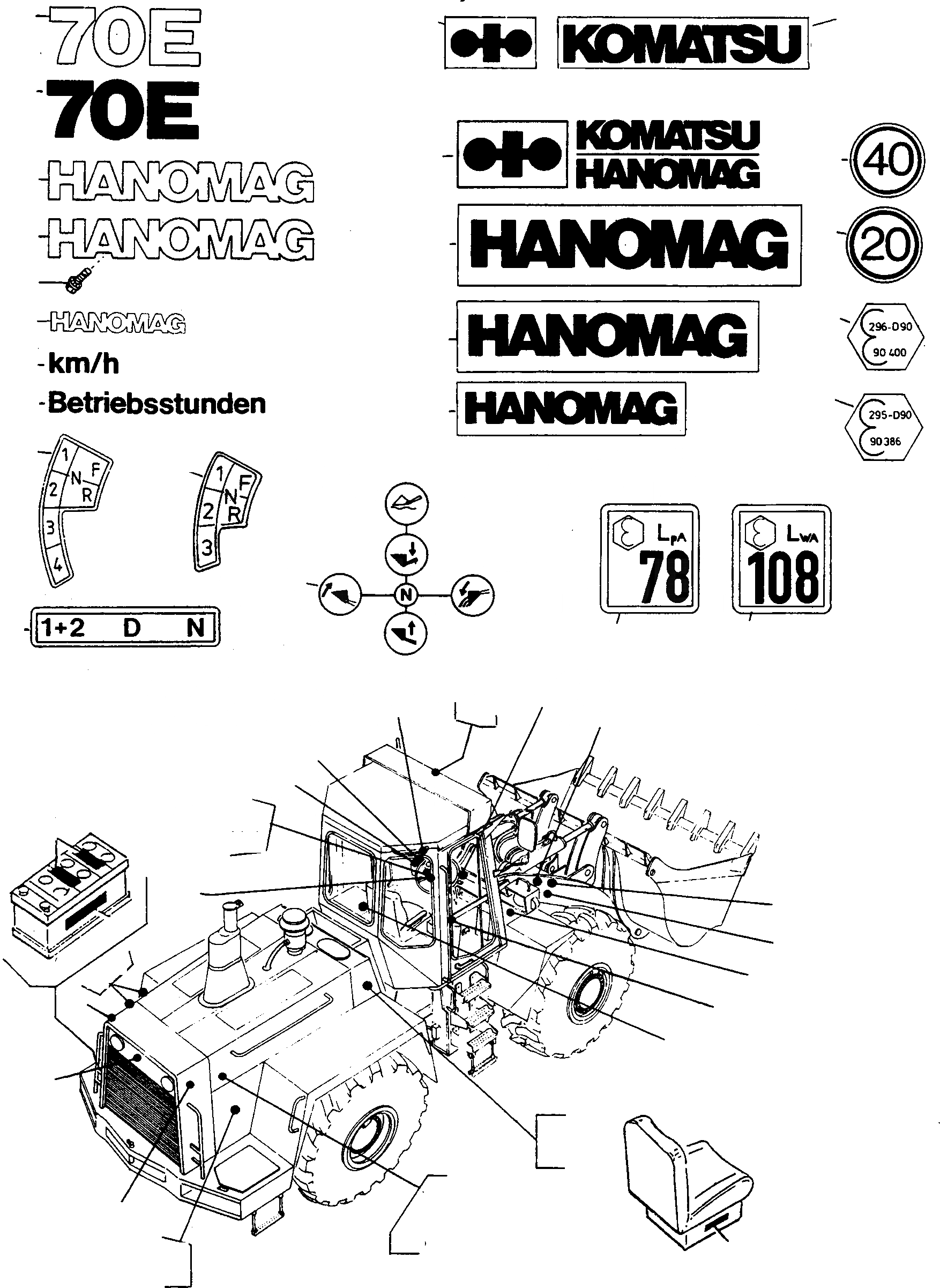 Схема запчастей Komatsu 70E - БУКВЕНН. ШАССИ И SUPERSTRUCTURE