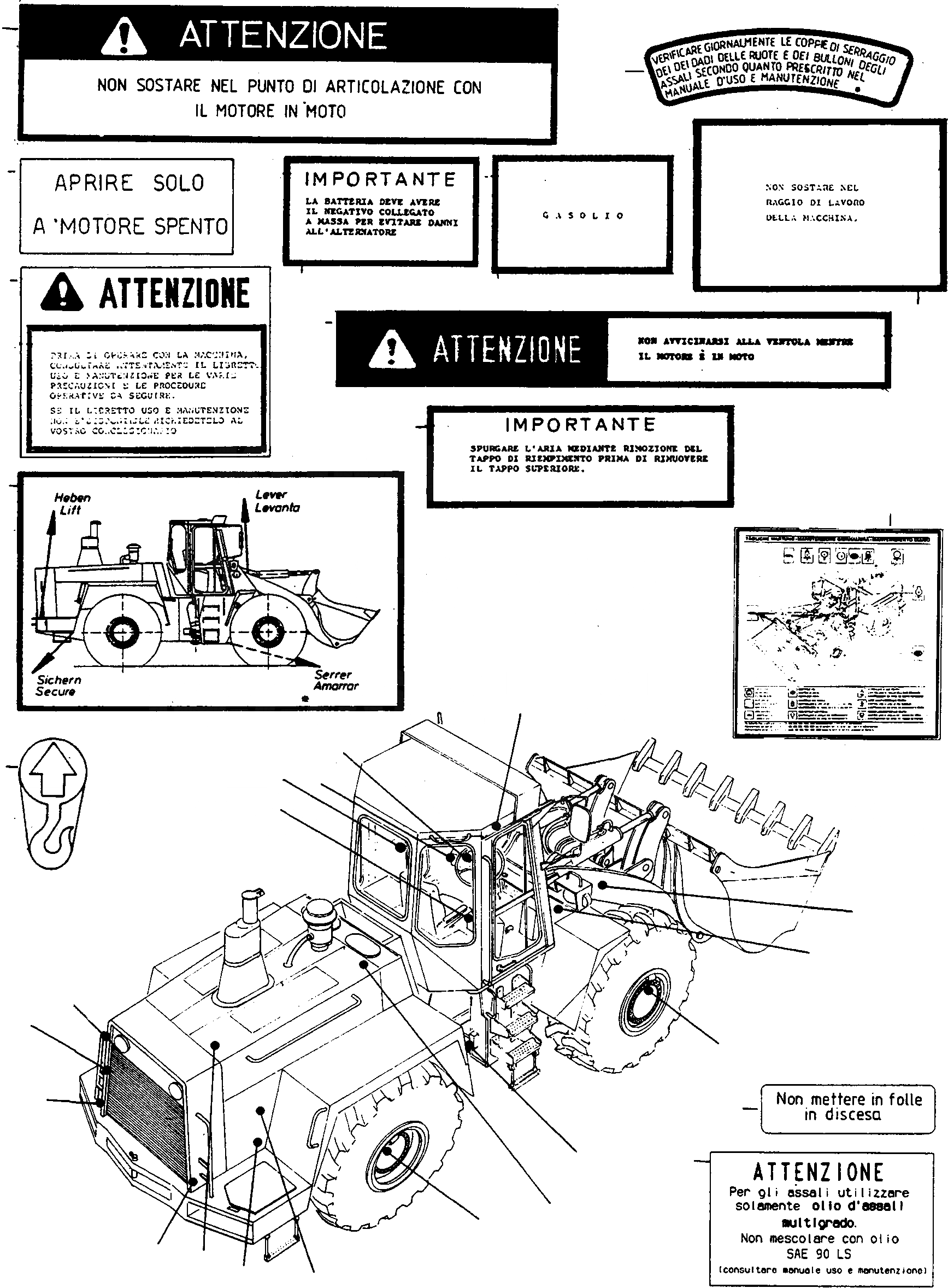 Схема запчастей Komatsu 70E - ТАБЛИЧКИS, ИТАЛИЯ ШАССИ И SUPERSTRUCTURE