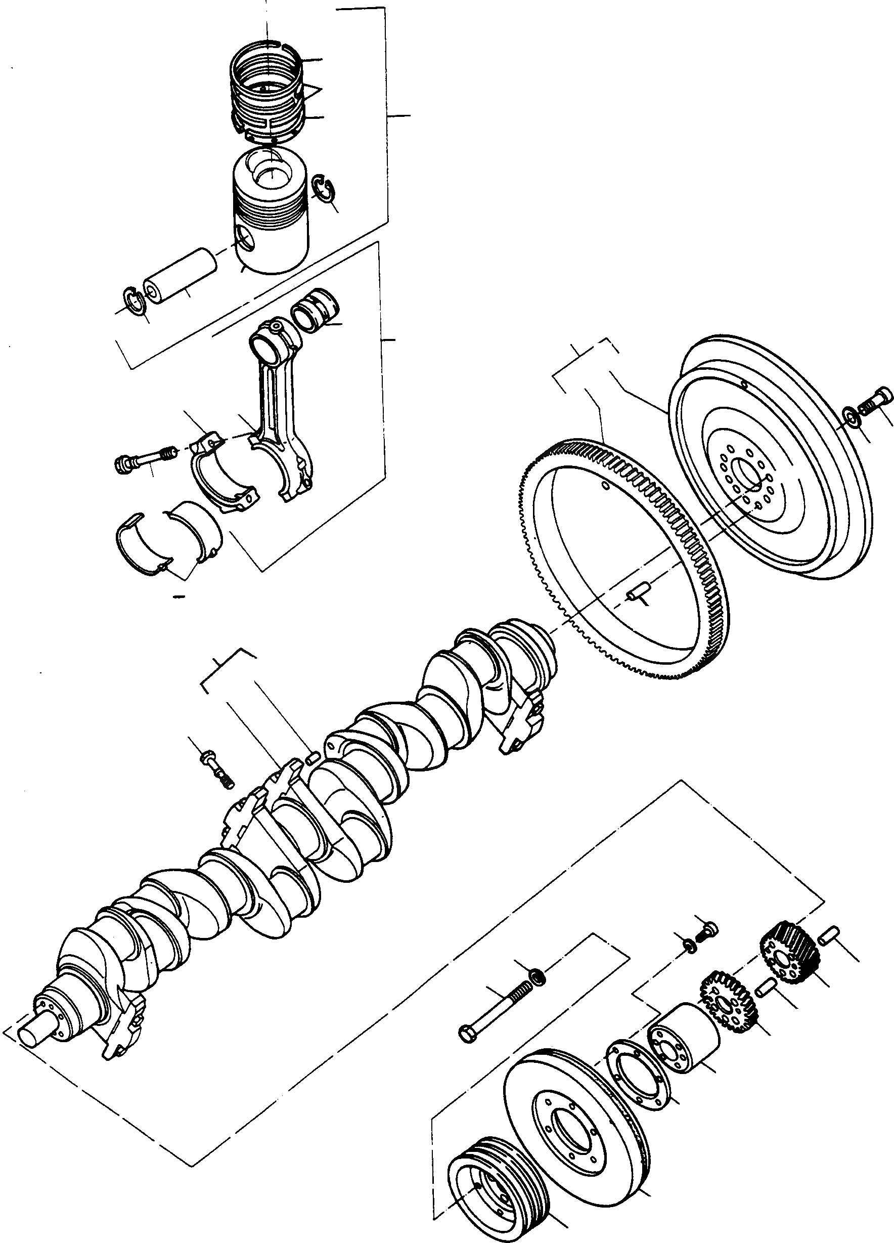 Схема запчастей Komatsu 77C - CRANK ASSEMBLY, HANOMAG- ДВИГАТЕЛЬ UP - ДВИГАТЕЛЬ NO.  8 И  7 -   ДВИГАТЕЛЬ, АКСЕССУАРЫ И ЭЛЕКТРИЧ. СИСТЕМА