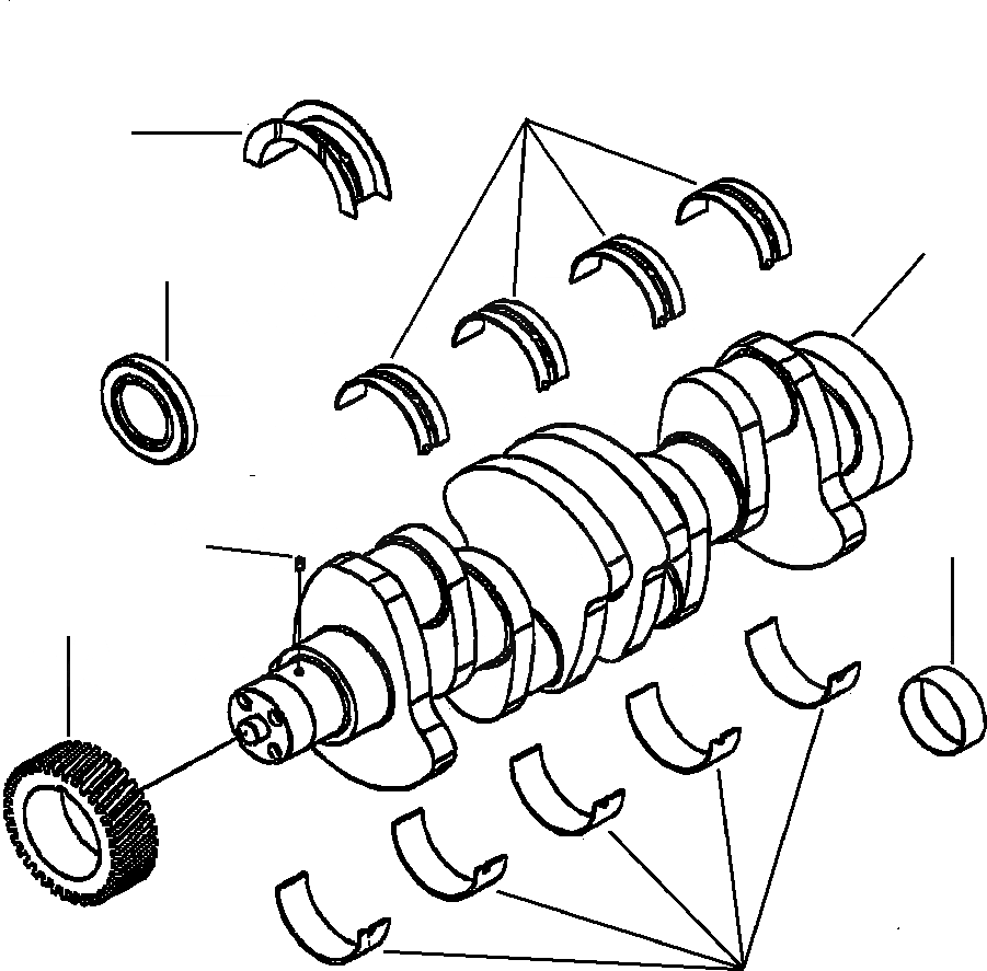 Схема запчастей Komatsu D32E-1 - КОЛЕНВАЛ POWER - DE-