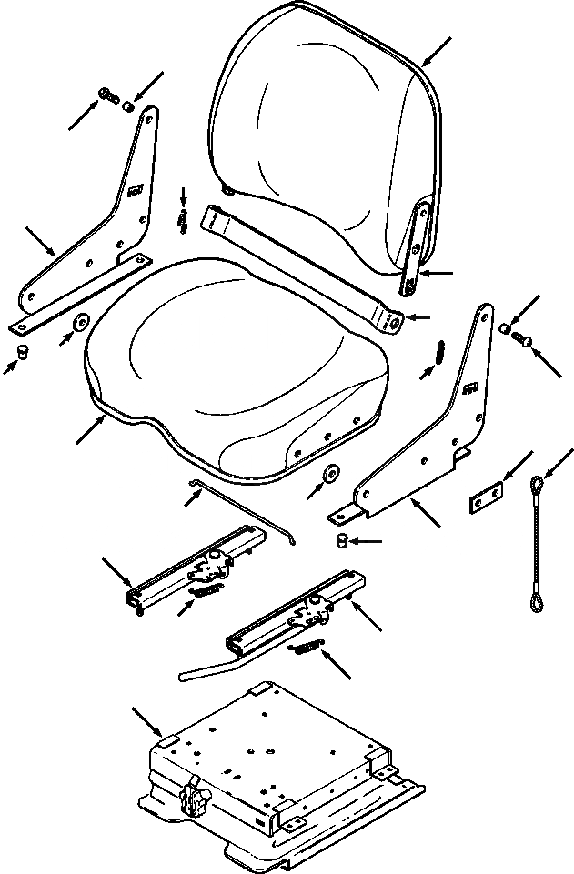 Схема запчастей Komatsu D32E-1 - ПОДВЕСКА СИДЕНЬЕ - БЕЗ РЕМЕНЬ БЕЗОПАСНОСТИ RETRACTOR COMPLETE ASSEMBLY SUPERSTRUCTURE