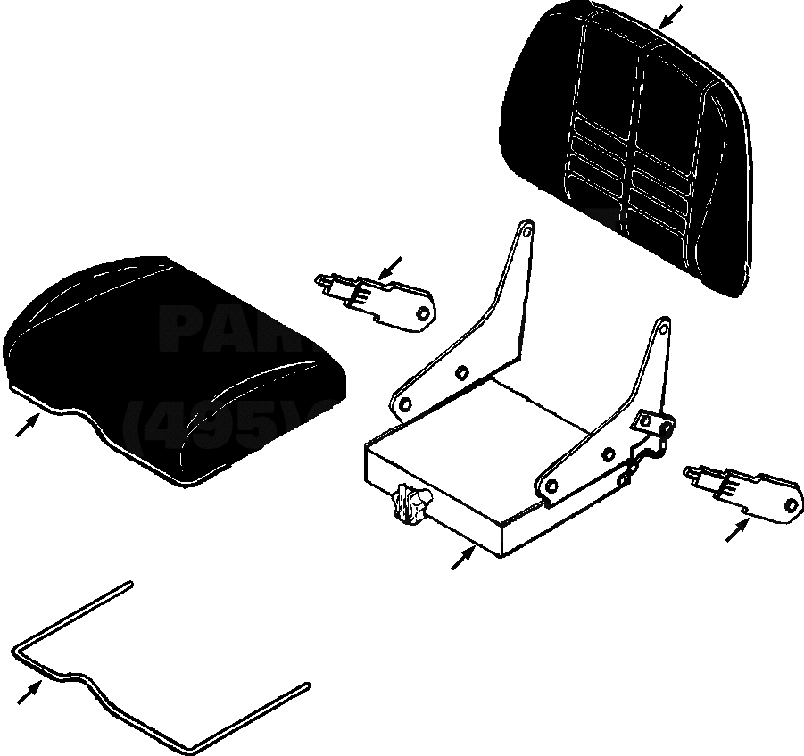 Схема запчастей Komatsu D32E-1 - ПОДВЕСКА СИДЕНЬЕ - С РЕМЕНЬ БЕЗОПАСНОСТИ RETRACTOR COMPLETE ASSEMBLY SUPERSTRUCTURE