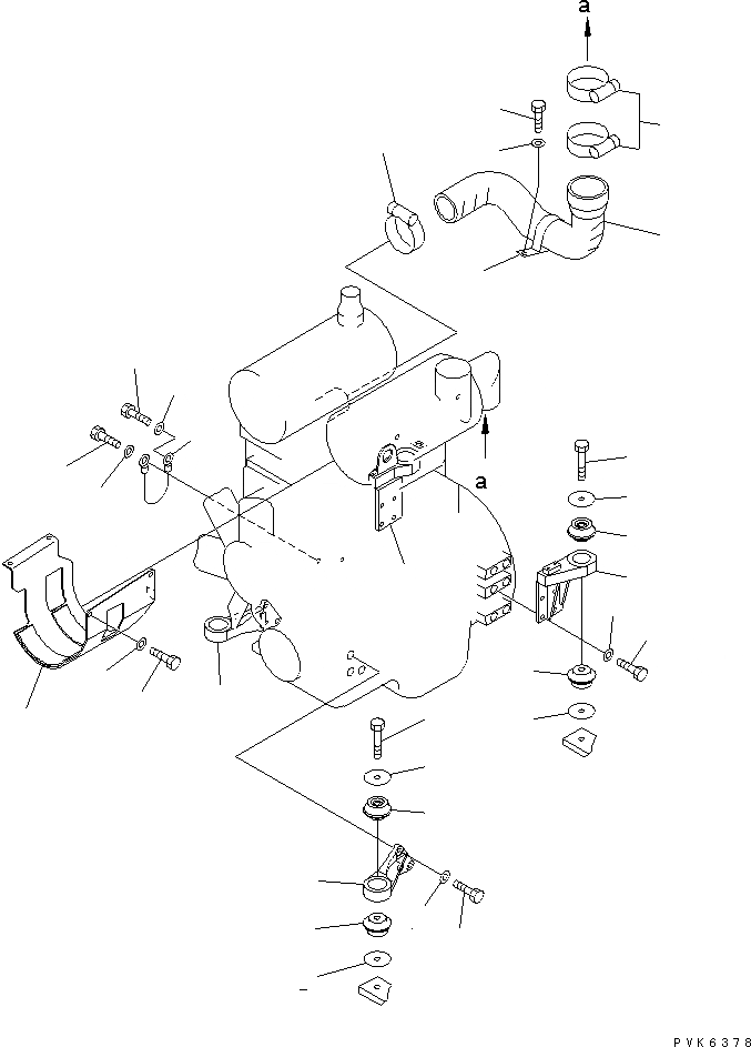 Схема запчастей Komatsu D37P-5A - КРЕПЛЕНИЕ ДВИГАТЕЛЯ(№-) КОМПОНЕНТЫ ДВИГАТЕЛЯ