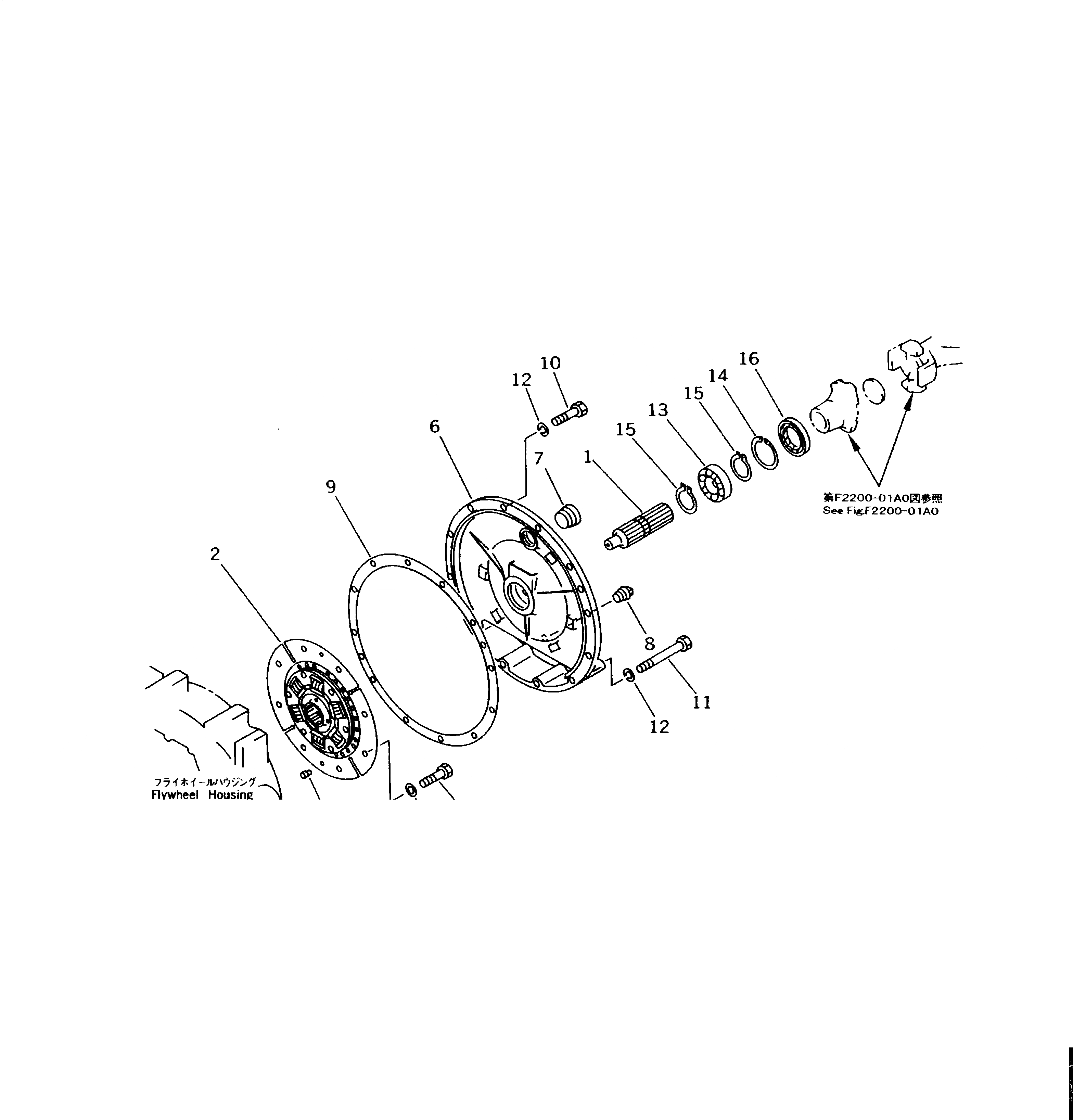 Схема запчастей Komatsu D37P-5A - ДЕМПФЕР КОМПОНЕНТЫ ДВИГАТЕЛЯ