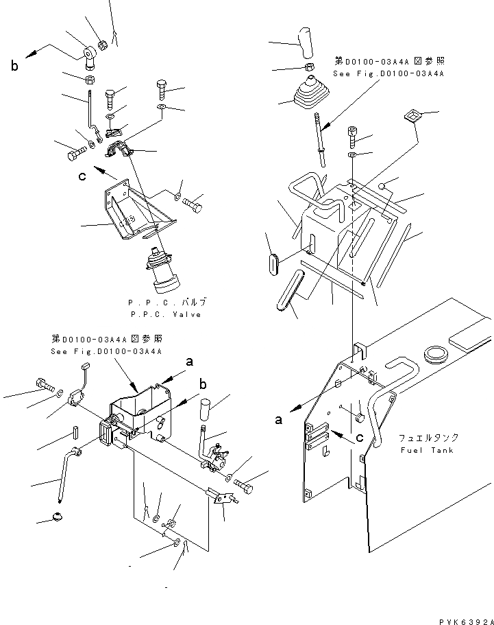 Схема запчастей Komatsu D37P-5A - РЫЧАГ УПРАВЛ-Я ТРАНСМИССИЕЙ (/) (REGULATION OF ЕС DYNAMIC NOISE)(№-) ТОПЛИВН. БАК. AND КОМПОНЕНТЫ