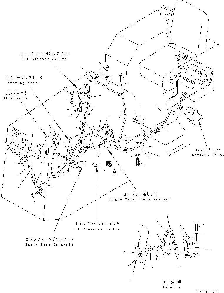 Схема запчастей Komatsu D37P-5A - ЭЛЕКТРИКА (REGULATION OF ЕС DYNAMIC NOISE)(№-) ЭЛЕКТРИКА