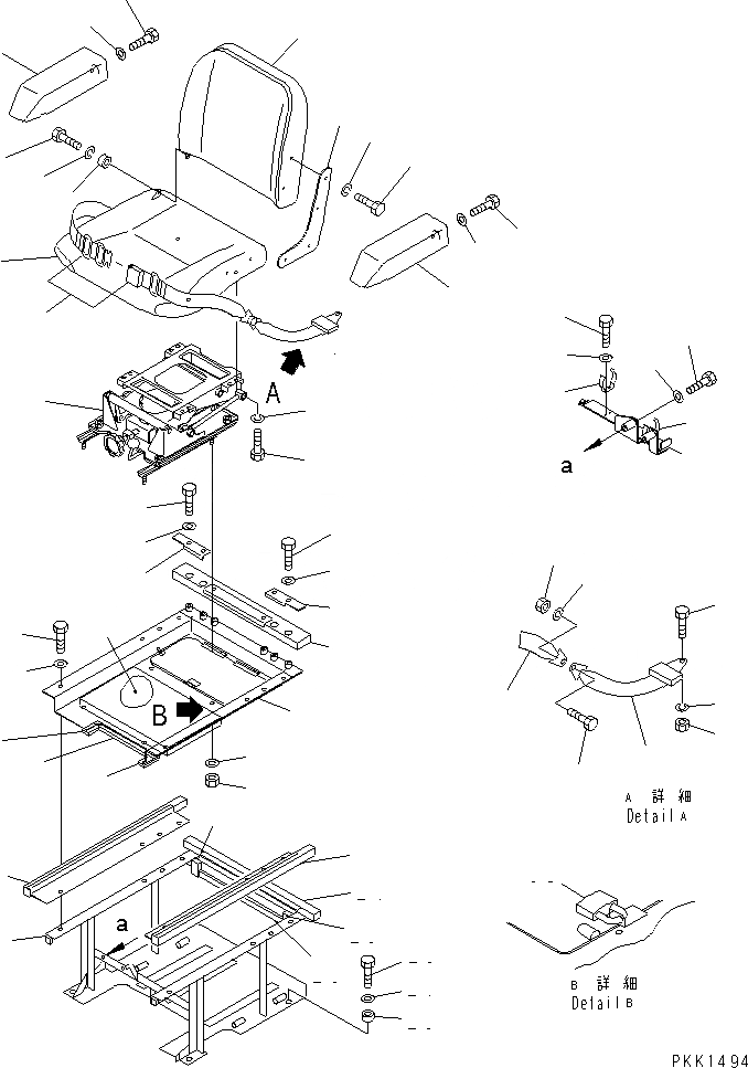 Схема запчастей Komatsu D37P-5A - СИДЕНЬЕ ОПЕРАТОРА (С МАСЛ. ДЕМПФЕР) (REGULATION OF EC INCLUSION)(№-) КАБИНА ОПЕРАТОРА И СИСТЕМА УПРАВЛЕНИЯ