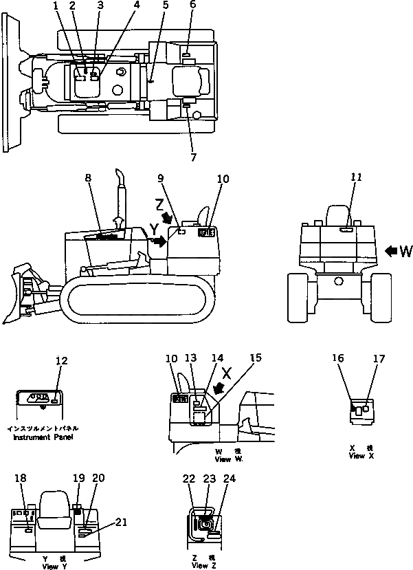 Схема запчастей Komatsu D37P-5A - МАРКИРОВКА (ИНДОНЕЗИЯ)(№-) МАРКИРОВКА