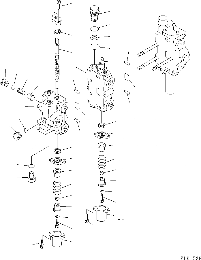 Схема запчастей Komatsu D37P-5A - ОСНОВН. КЛАПАН (/)(№-) РЕМ. КОМПЛЕКТЫ